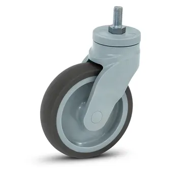 MESO Szare plastikowe kółko obrotowe z gwintem - 125 mm - 100 kg