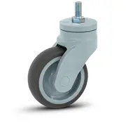 MESO Szare plastikowe kółko obrotowe z gwintem - 100 mm - 100 kg