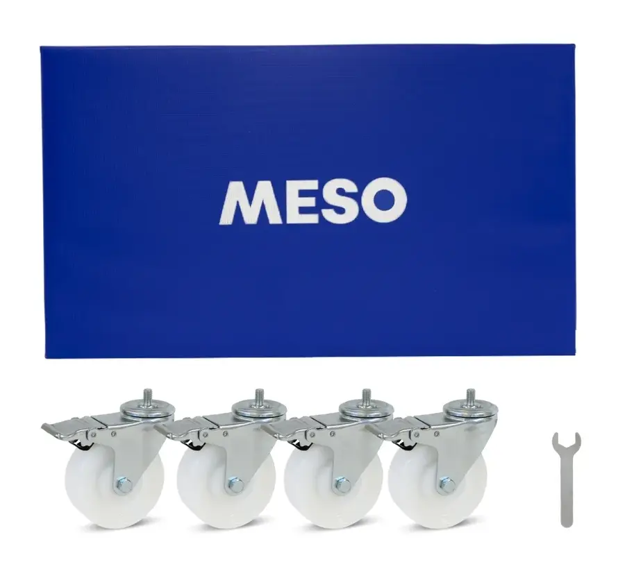 Rolka meblowa 4 x hamowana - Koło nylonowe - 600 mm x 350 mm - 400 kg