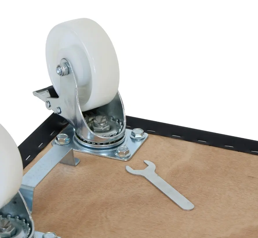 Rolka meblowa 4 x hamowana - Koło nylonowe - 580 mm x 350 mm - 400 kg