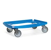 MESO MESO - Wózek transportowy - Platforma rolkowa ABS - Niebieski - Powierzchnia ładunkowa 600 x 400 mm - 4 kółka skrętne TPR - 100 mm - 250 kg