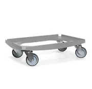 MESO MESO - Wózek transportowy - Platforma rolkowa ABS - Szary - Powierzchnia ładunkowa 600 x 400 mm - 4 kółka skrętne TPR - 100 mm - 250 kg