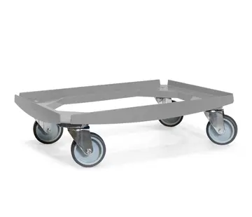 MESO MESO - Wózek transportowy - Platforma rolkowa ABS - Szary - Powierzchnia ładunkowa 600 x 400 mm - 4 kółka skrętne TPR - 100 mm - 250 kg