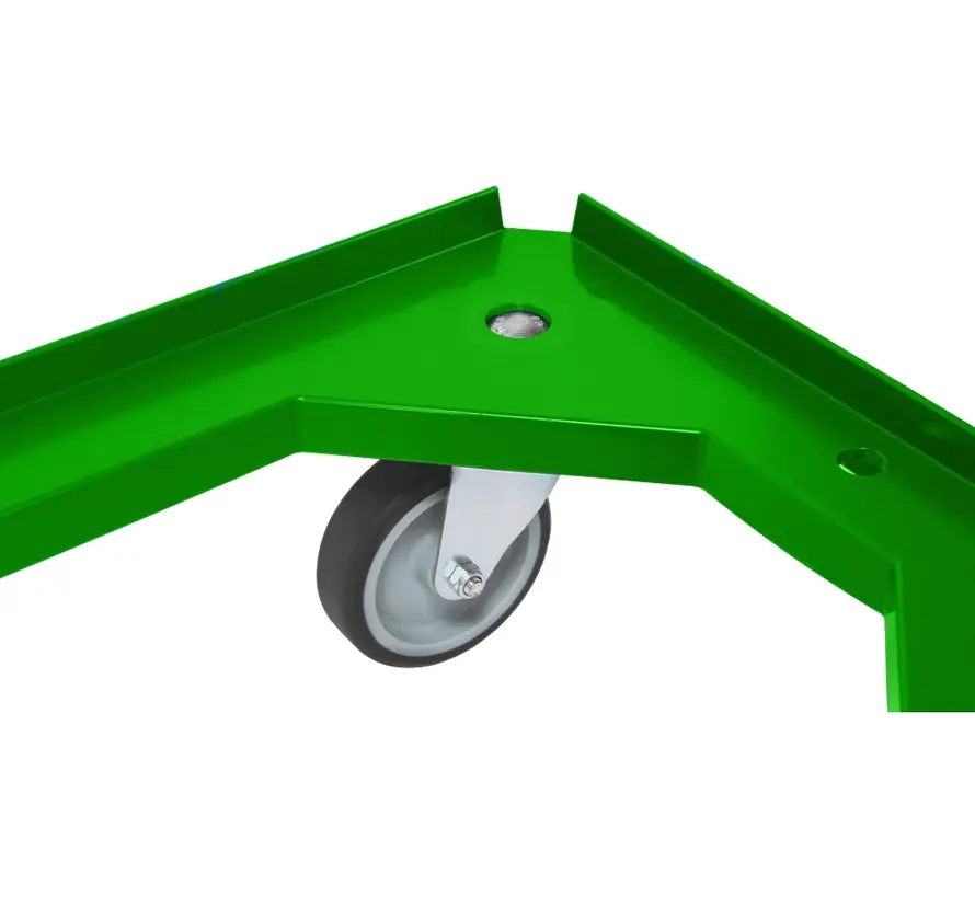 MESO - Wózek transportowy - Platforma rolkowa ABS - Zielony - Powierzchnia ładunkowa 600 x 400 mm - 4 kółka skrętne TPR - 100 mm - 250 kg