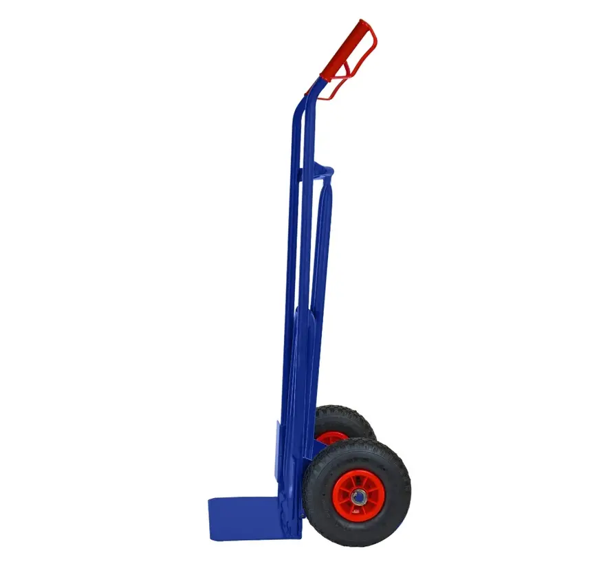 Steekwagen blauw - incl. klep - Max 200 kg - Luchtband Rood/Zwart