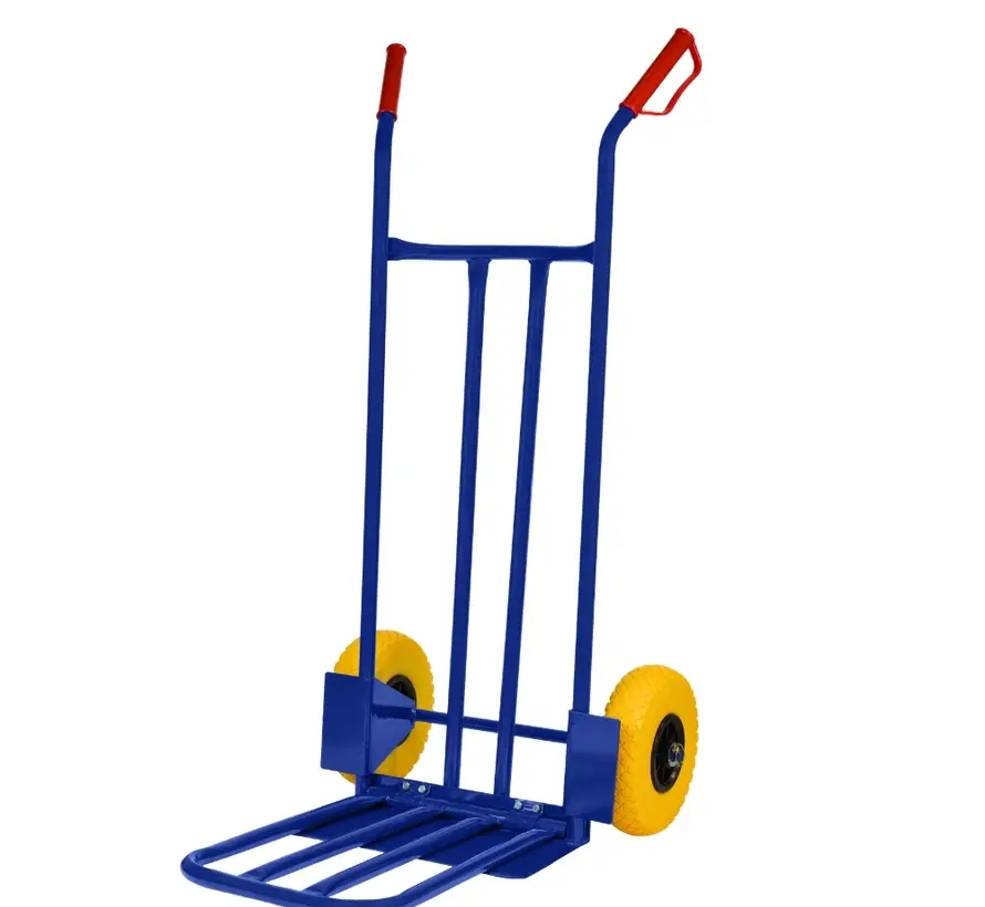 Steekwagen blauw - incl. klep - Max 200 kg - Anti-Lek (PU) Geel/Zwart