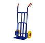 Steekwagen blauw - incl. klep - Max 200 kg - Anti-Lek (PU) - Metalen velg - Geel/Rood