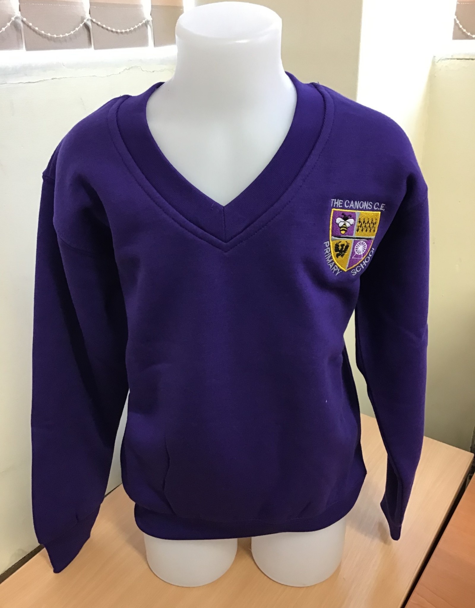 V-Neck Sweatshirt Adult Size - The Canons CE Primary School