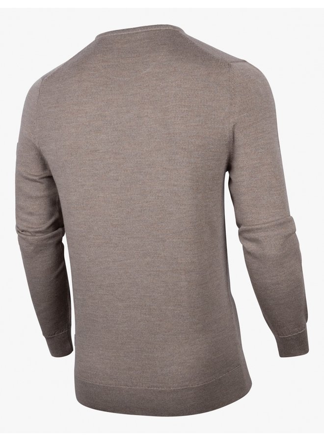 Cavallaro Pullover Merino R-Neck Taupe