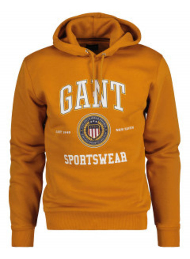 Gant Hoodie Crest Shield Mustard Orange
