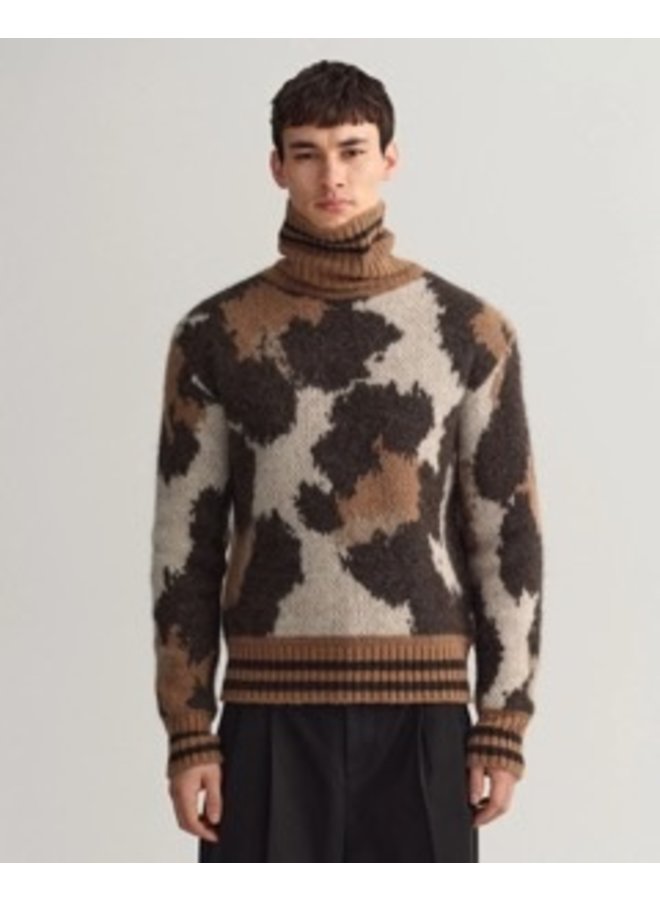 Gant Pullover  Leopard Roll-Neck Linen