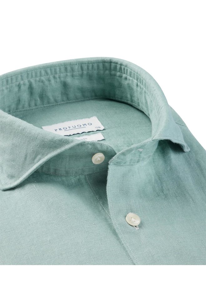 Profuomo Shirt Linnen X-Cutaway Green