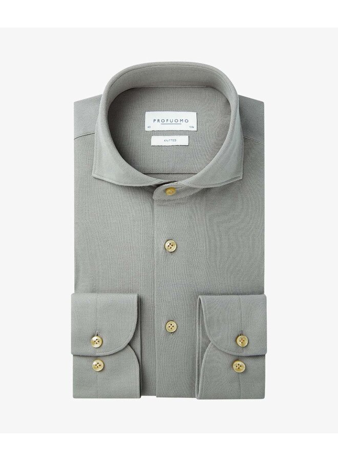 Profuomo Shirt Knitted Pique Green