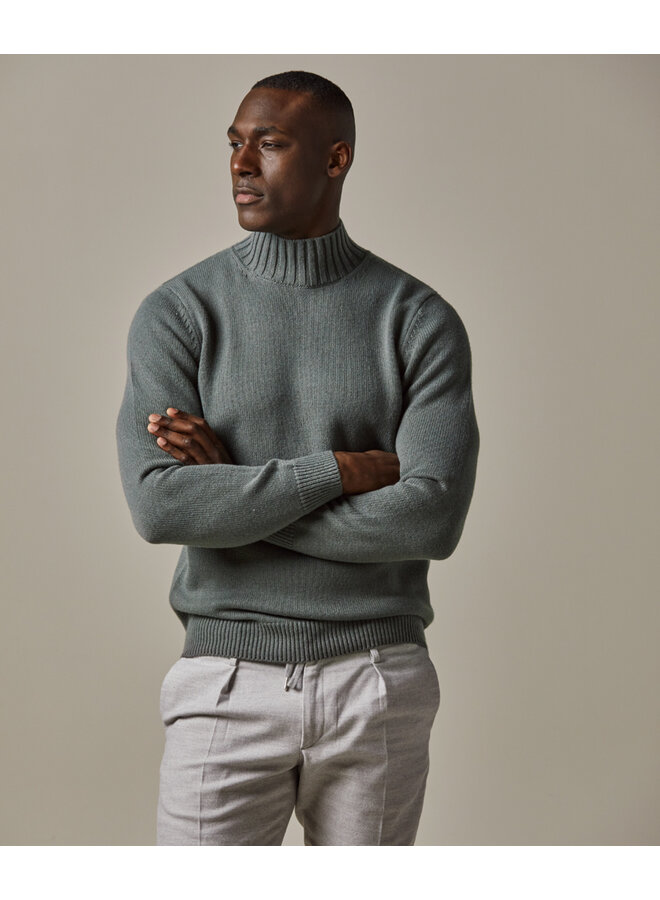 Profuomo Pullover Mock Neck Green