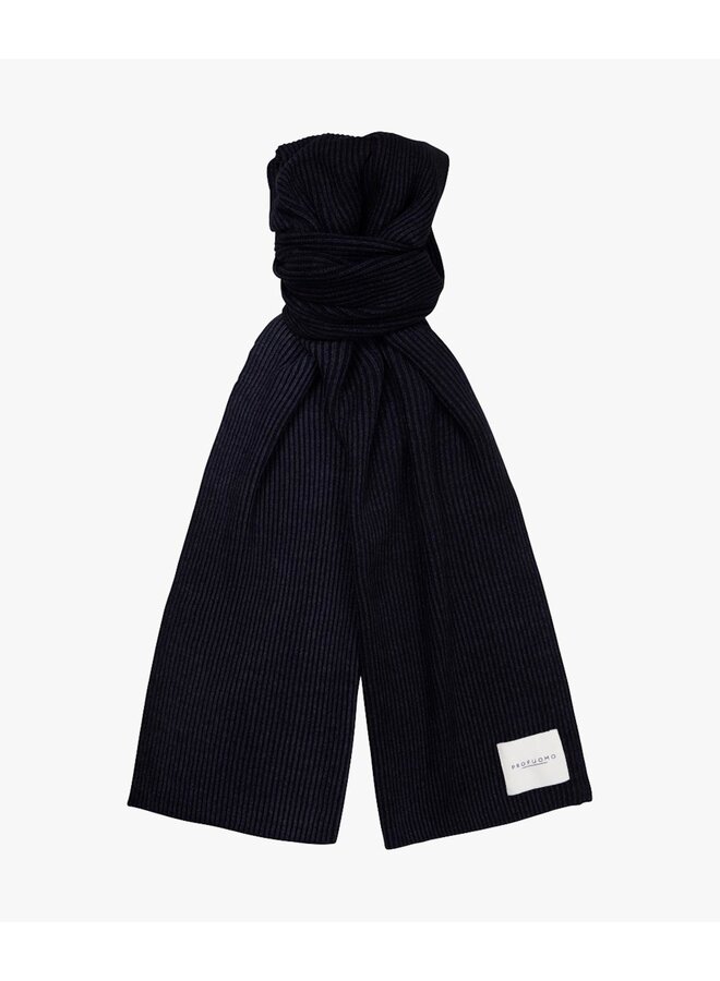 Profuomo Scarf Wool Nylon Navy