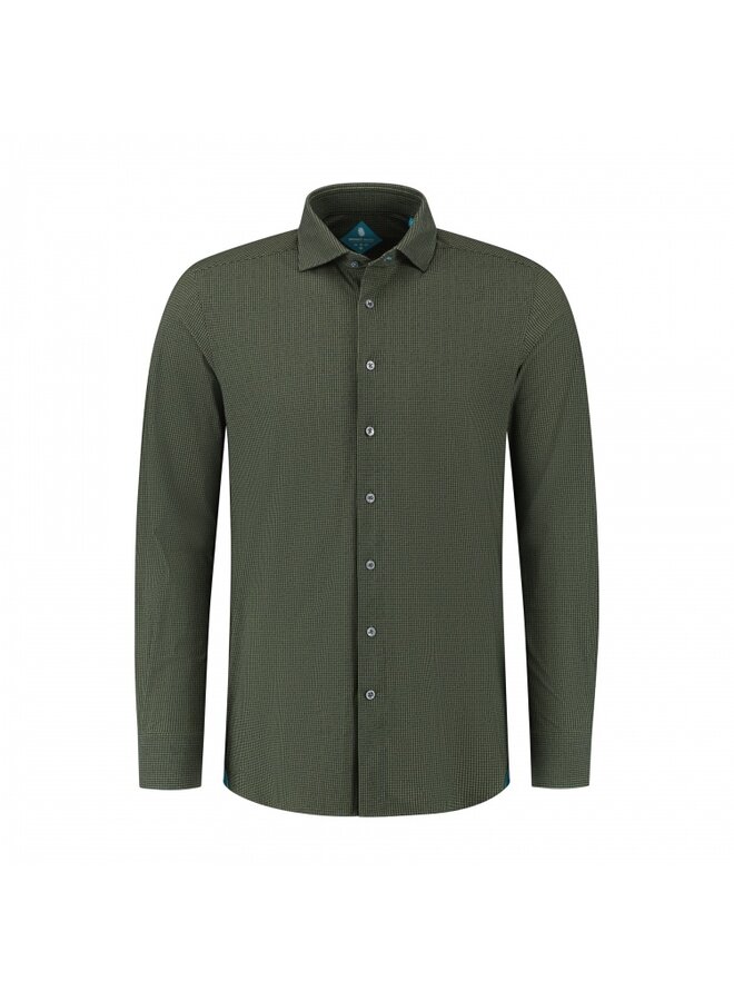 District Indigo Performance Shirt Pied de Poule Green