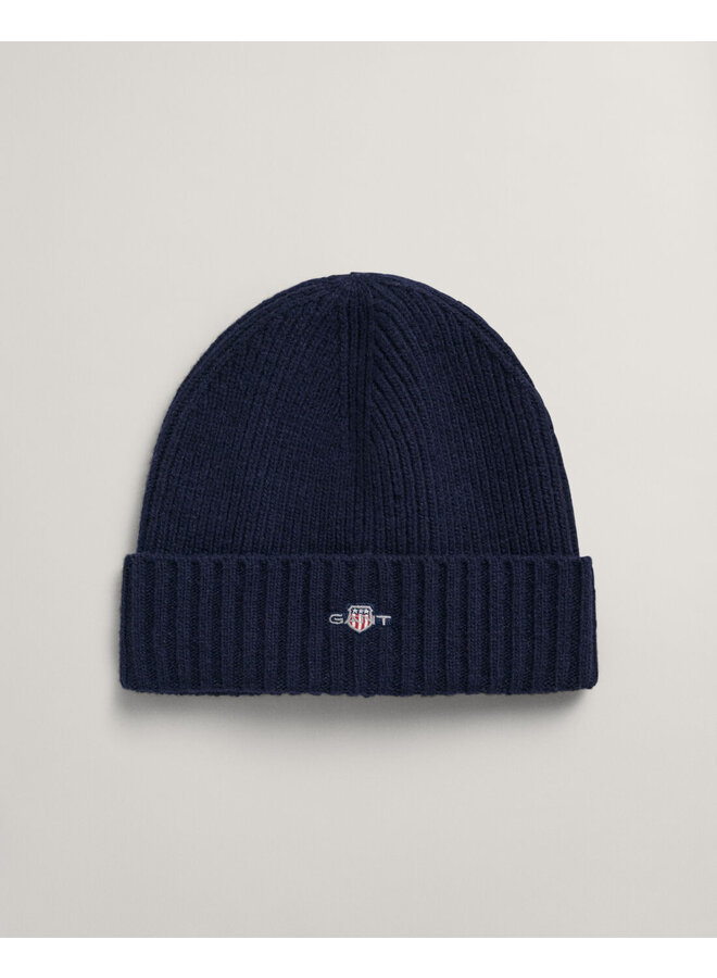 Gant Beanie Shield Wool Marine