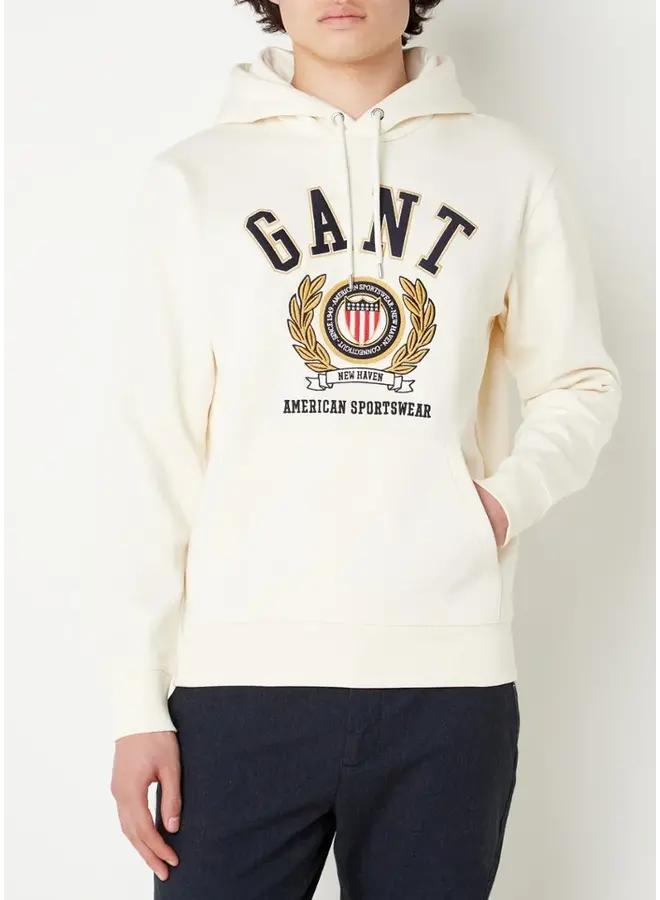 Gant Hoodie Crest Sweat Cream