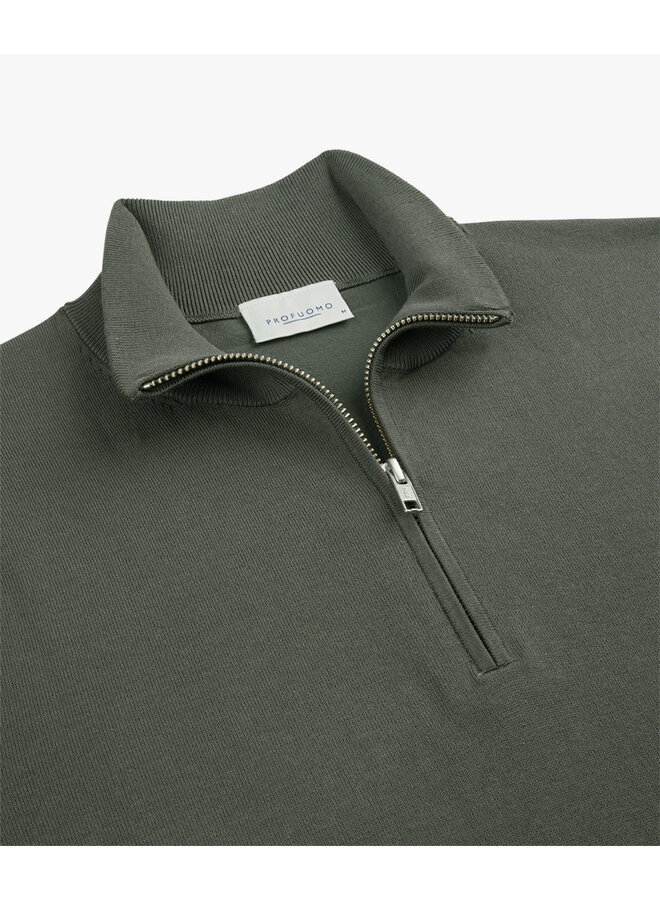 Profuomo Pullover Half Zip D.Green