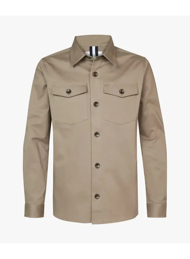 Profuomo Overshirt Cotton Basic Taupe