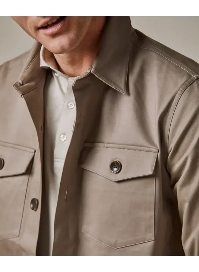 Profuomo Overshirt Cotton Basic Taupe