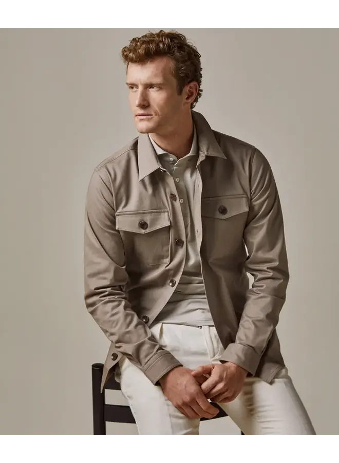 Profuomo Overshirt Cotton Basic Taupe