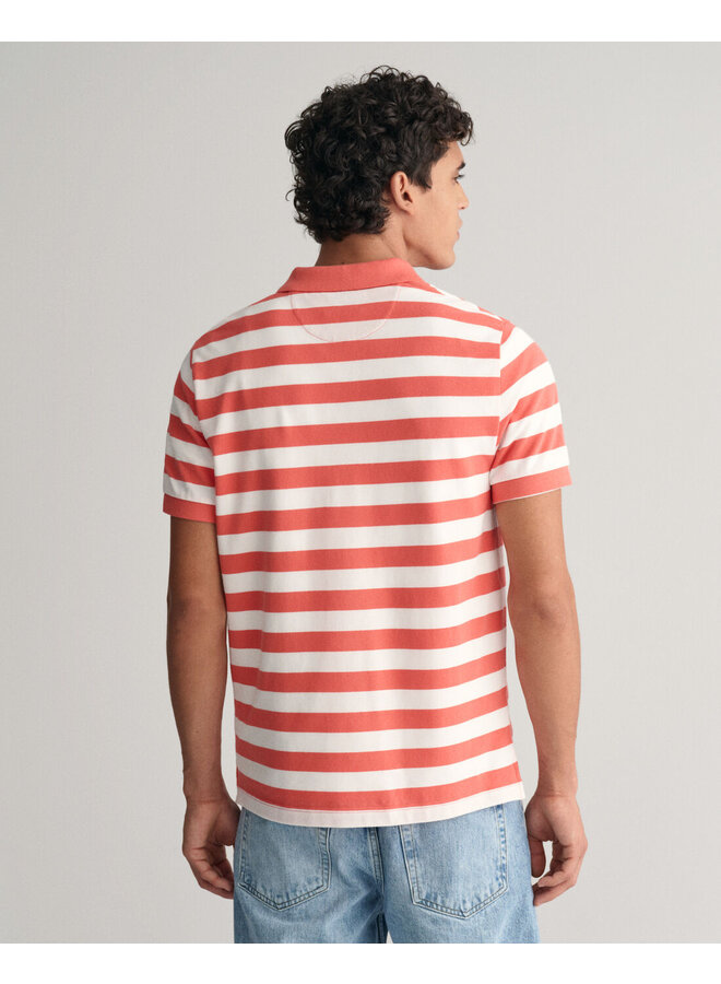 Gant Polo Pique SS Stripe Sunset Pink