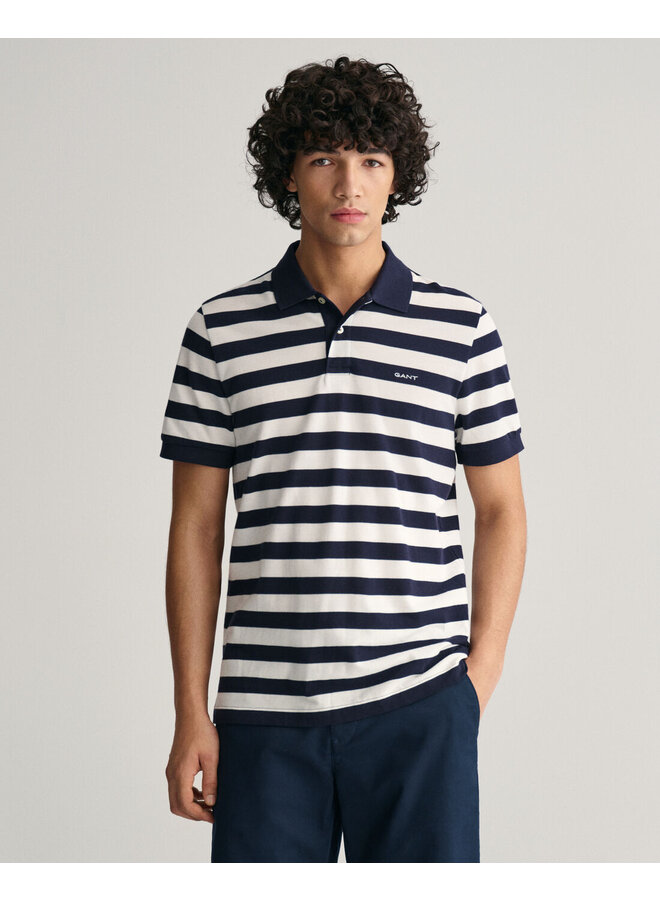 Gant Polo Stripe SS Pique Evening Blue