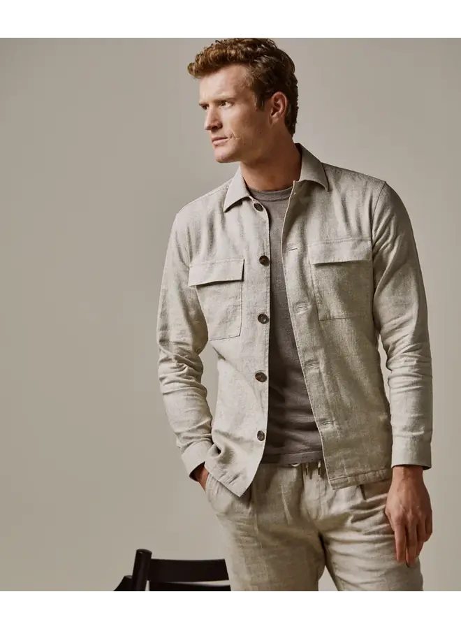 Profuomo Overshirt Cotton/Linnen Beige