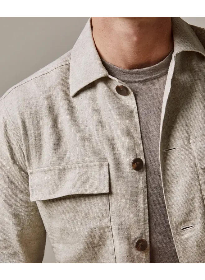 Profuomo Overshirt Cotton/Linnen Beige