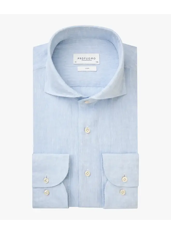 Profuomo Linnen Shirt X- Cutaway L.Blue