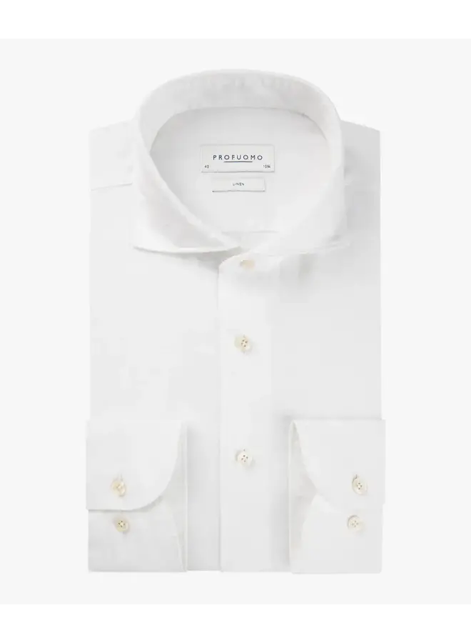 Profuomo  Linnen Shirt X-Cutaway White