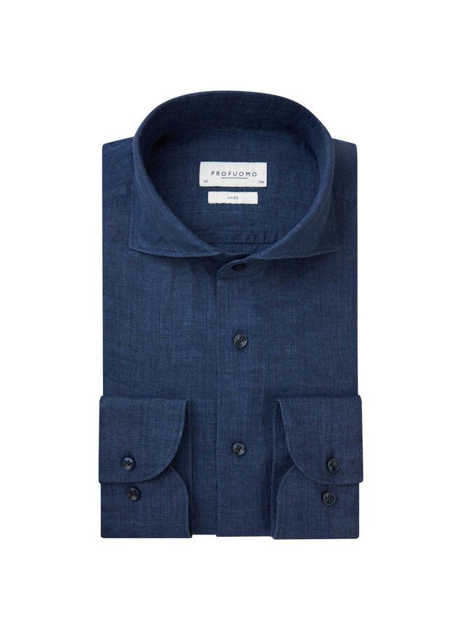 Profuomo Shirt Linnen  X-Cutaway Denim