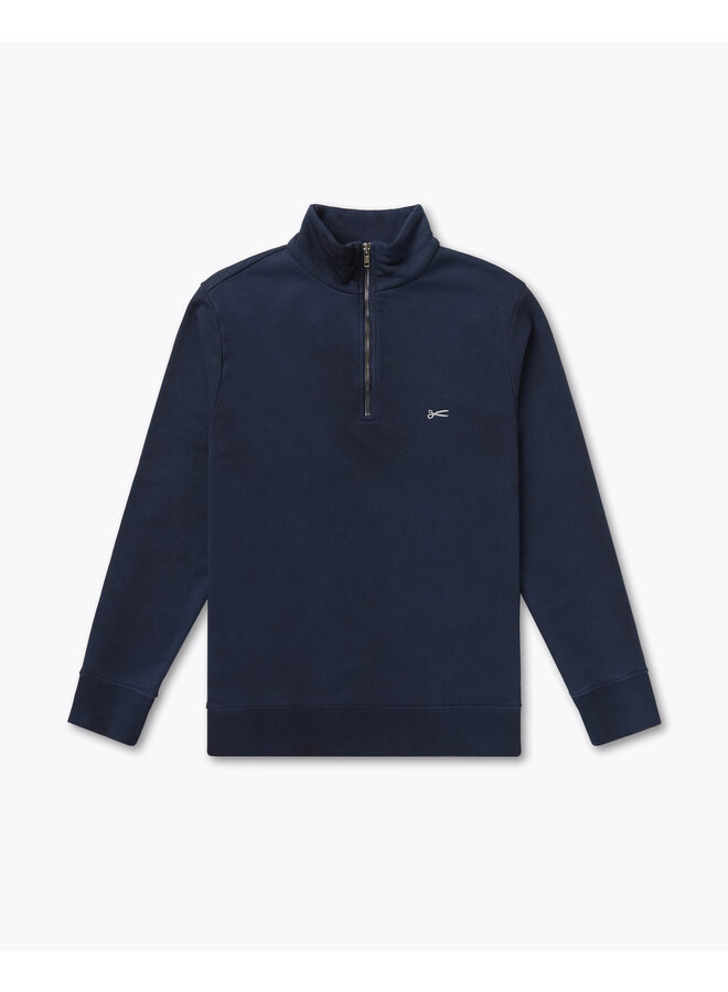Denham Sweater Half Zip Scissor GDCS Navy Blazer
