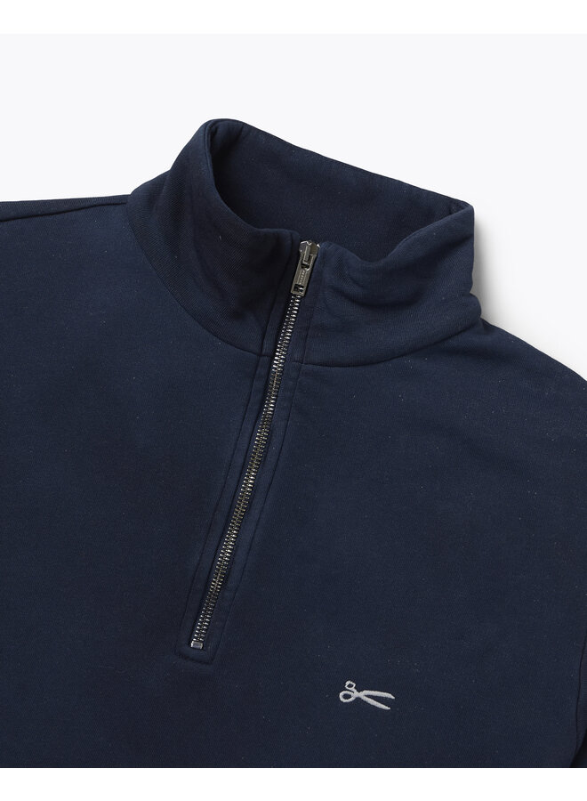 Denham Sweater Half Zip Scissor GDCS Navy Blazer