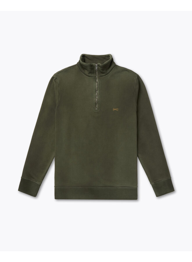 Denham Sweat Half Zip Scissor  GDCS Deep Green