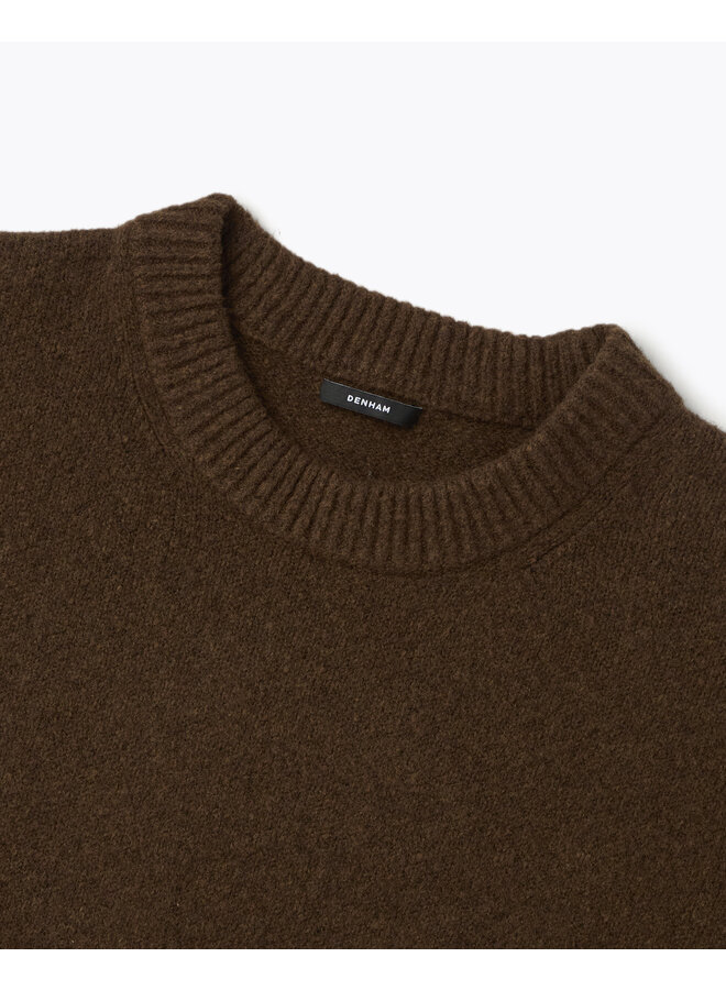 Denham Pullover Crew Knit Wren Brown