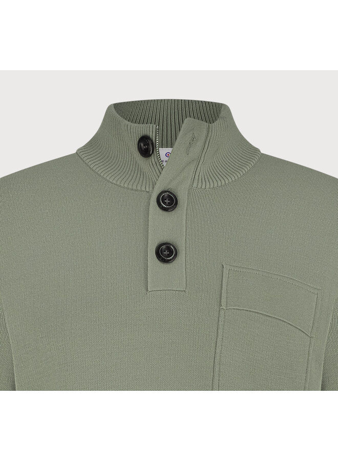 Blue Industry Pullover met knopen Khaki