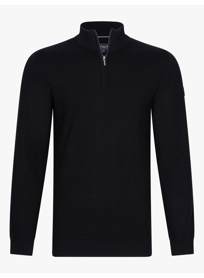 Cavallaro Pullover Merino Half Zip Black