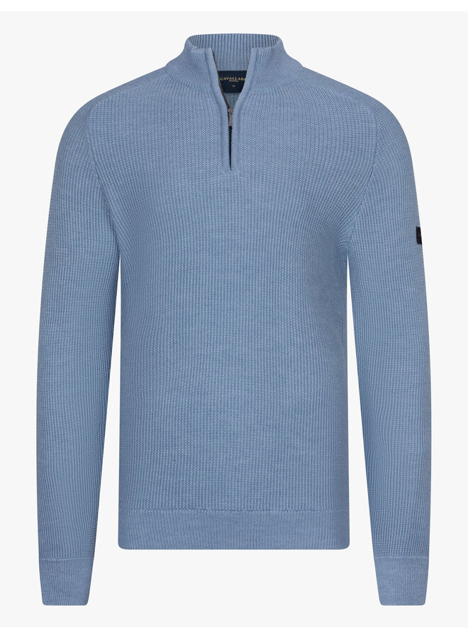 Cavallaro Pullover Sagio  Half Zip Light Blue