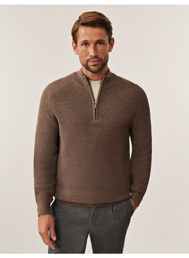 Cavallaro Pullover Sagio Half Zip Taupe
