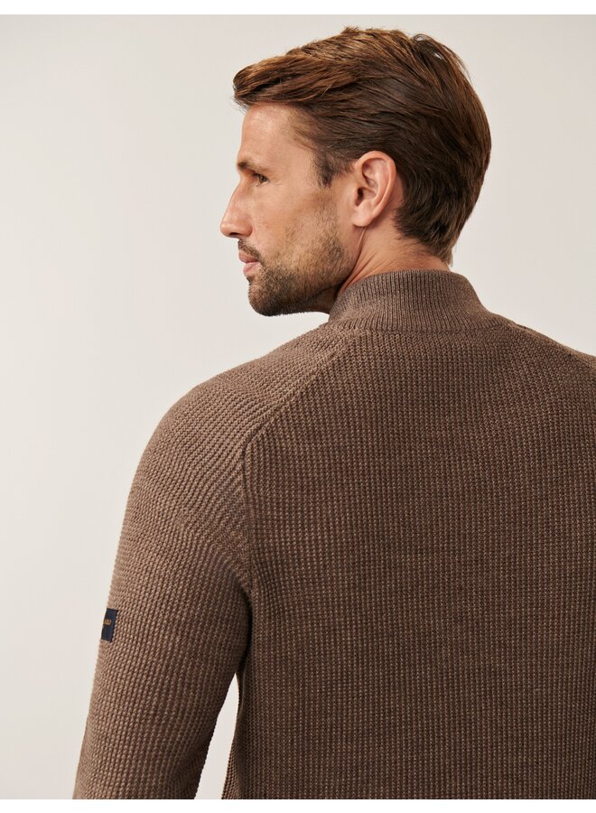Cavallaro Pullover Sagio Half Zip Taupe