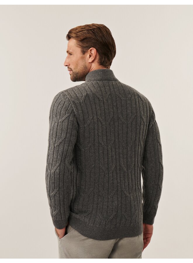 Cavallaro Pullover Organto Half Zip Mid Grey