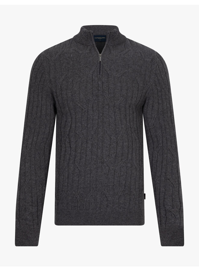 Cavallaro Pullover Organto Half Zip Mid Grey