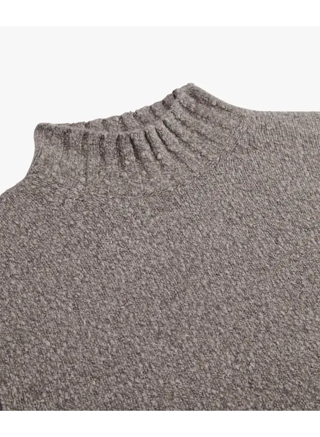 Profuomo Pullover Mock Neck L Brown