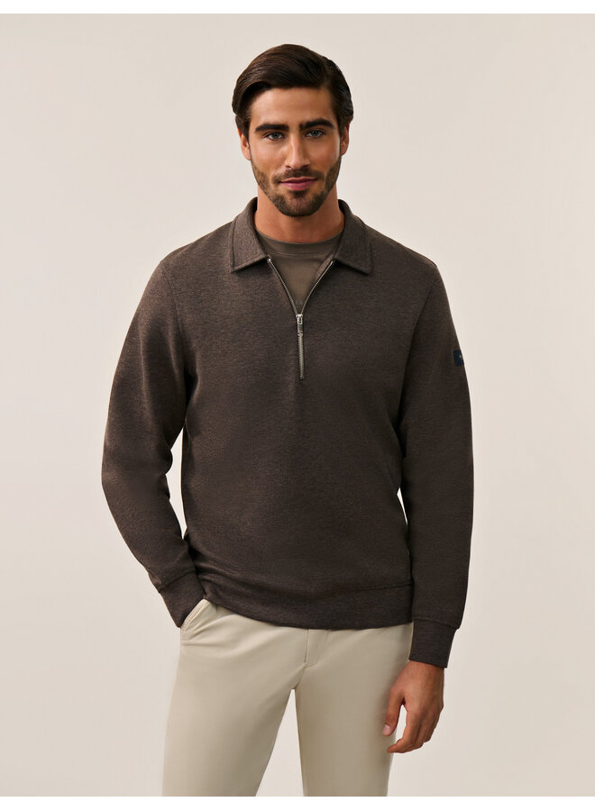 Cavallaro Polo Sweat Ricava Brown Melange
