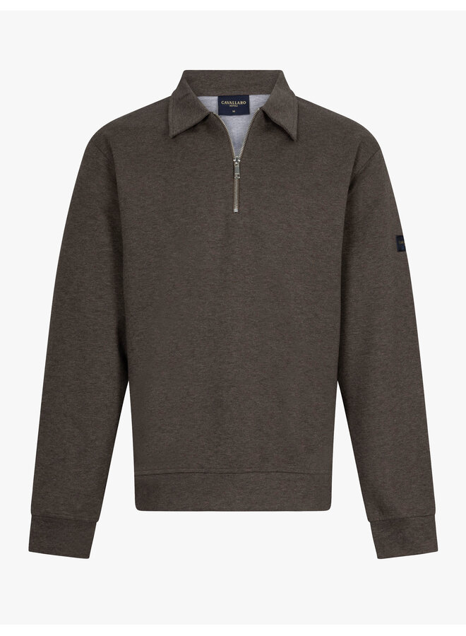 Cavallaro Polo Sweat Ricava Brown Melange