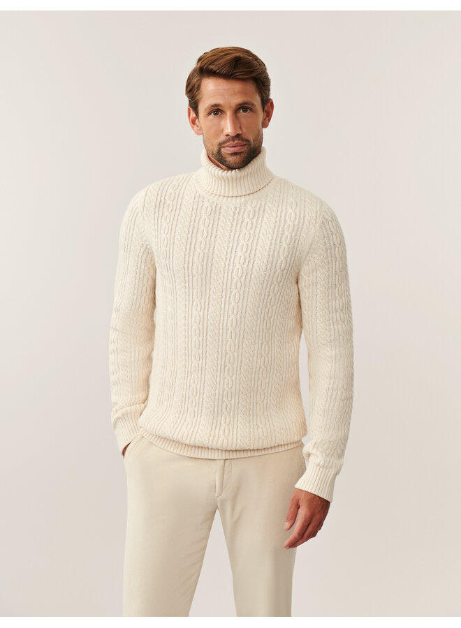 Cavallaro Pullover Mergio Roll Neck Off White