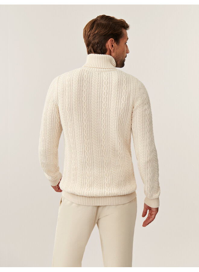 Cavallaro Pullover Mergio Roll Neck Off White