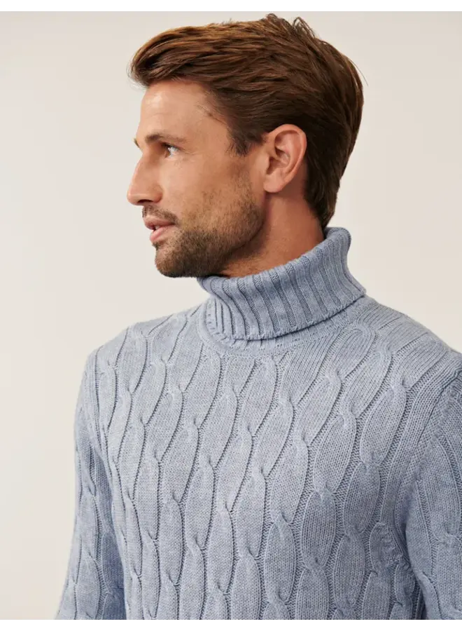 Cavallaro Pullover Zenio Roll Neck Light Blue Melange
